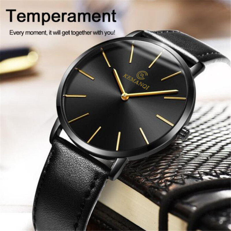 AliExpress Men's Ultra-Thin Gold-Tone Quartz Dress Watch, view 3