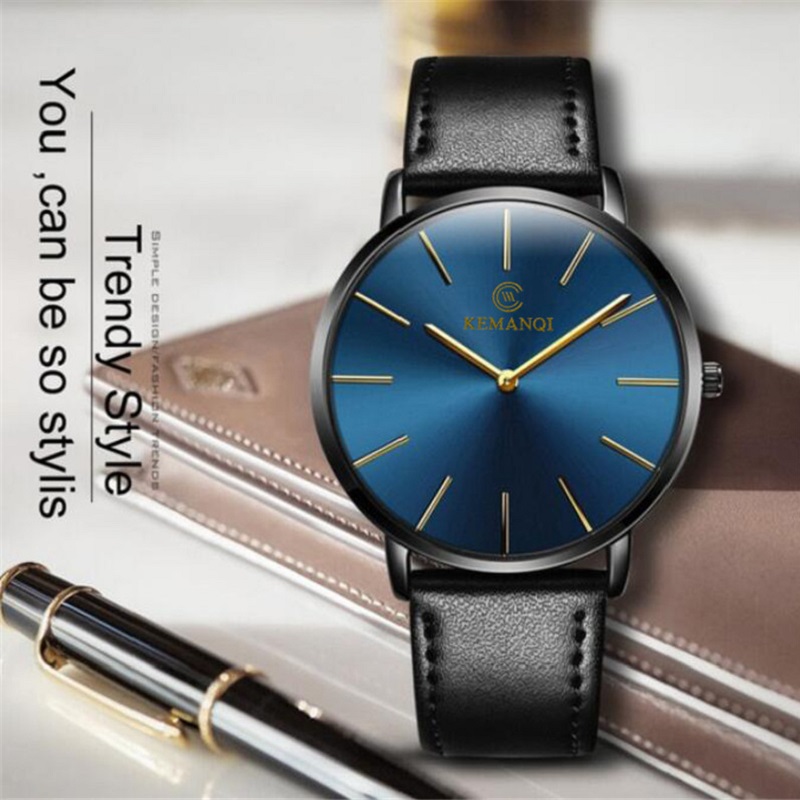 AliExpress Men's Ultra-Thin Gold-Tone Quartz Dress Watch, view 5
