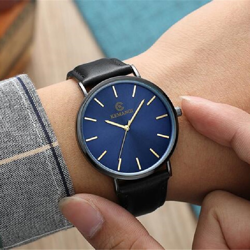 AliExpress Men's Ultra-Thin Gold-Tone Quartz Dress Watch, view 6