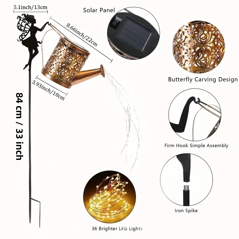 AliExpress Solar Watering Can Garden Fairy Lights, view 6
