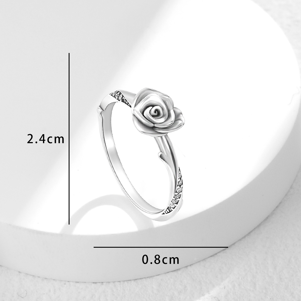 AliExpress 925 Silver Square Crown Heart Ring, view 2