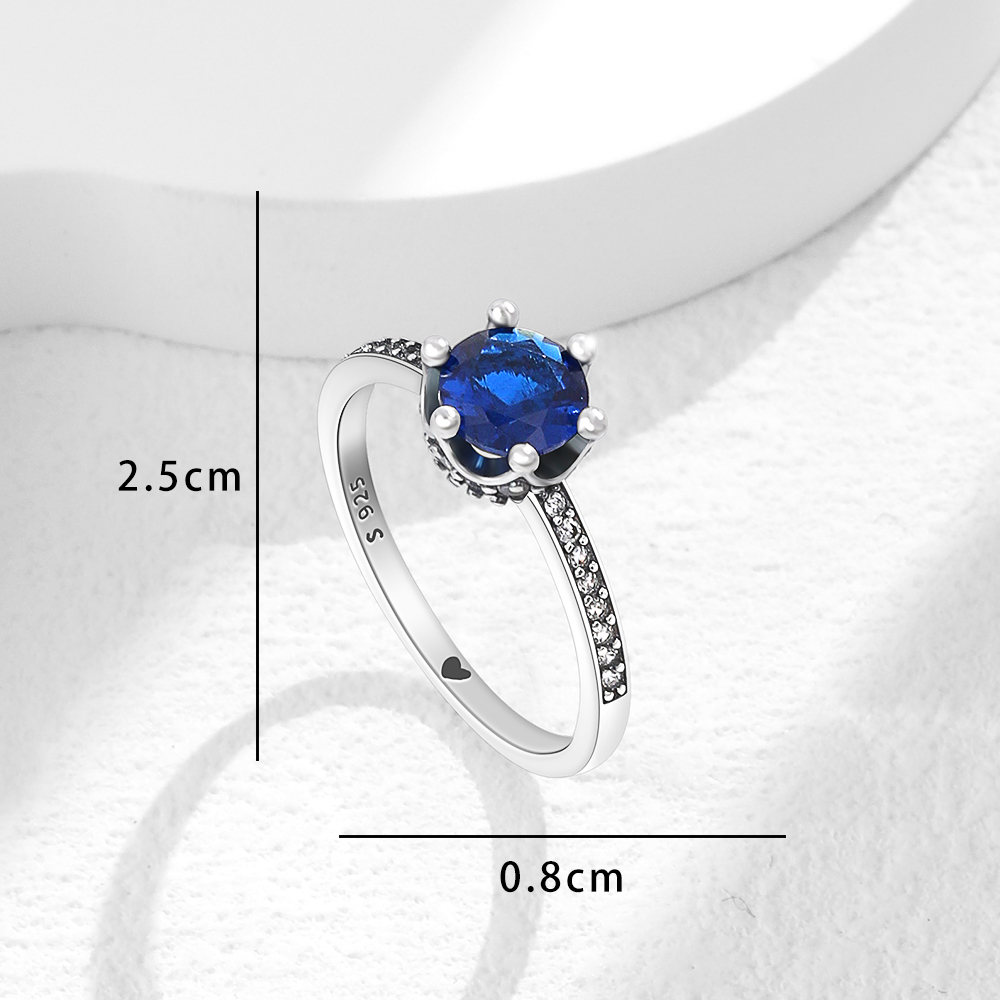 AliExpress 925 Silver Square Crown Heart Ring, view 3
