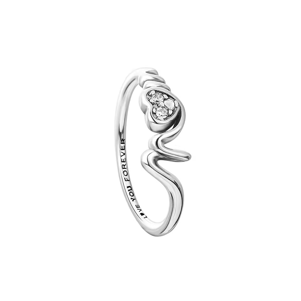 AliExpress 925 Silver Square Crown Heart Ring, view 5
