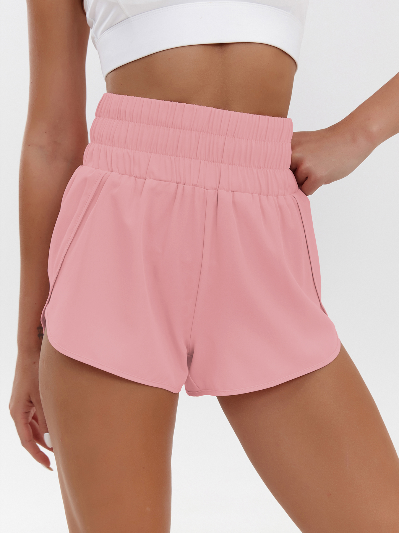 AliExpress 2025 New European and American Women's Shorts High Waist Elastic Loose Quick-drying Sports Casual Shorts Breathable Pants, view 6