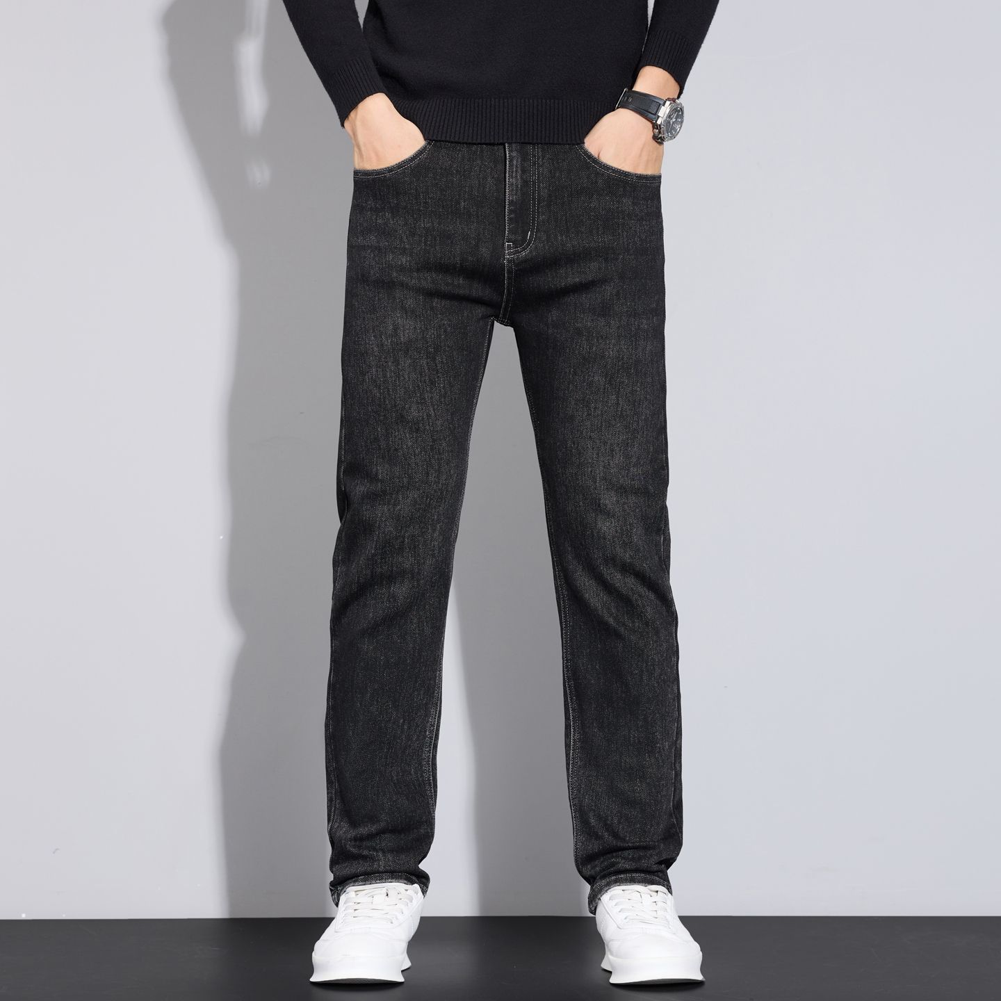 AliExpress 2025 Spring New Mens Slim Fit Classic Skinny Jeans Male Slim Fit Pencil Denim Blue Casual Street Style Casual Mens Skinny Jeans, view 4