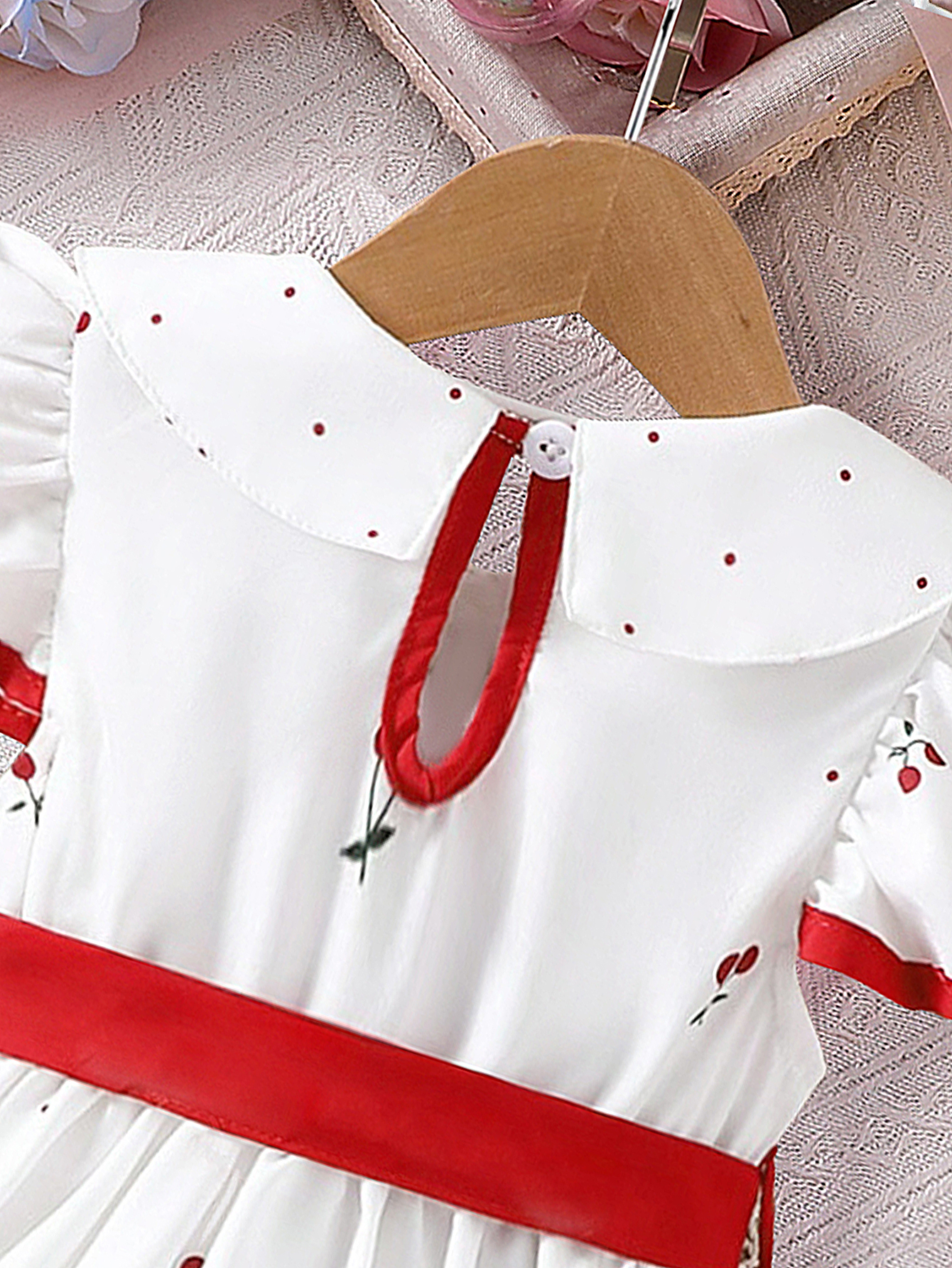 AliExpress 2025 Summer New Girls Infant Floral Print Dress Breathable Baby Princess Dress 0-3 Years Cool Short Sleeve Outfit, view 4