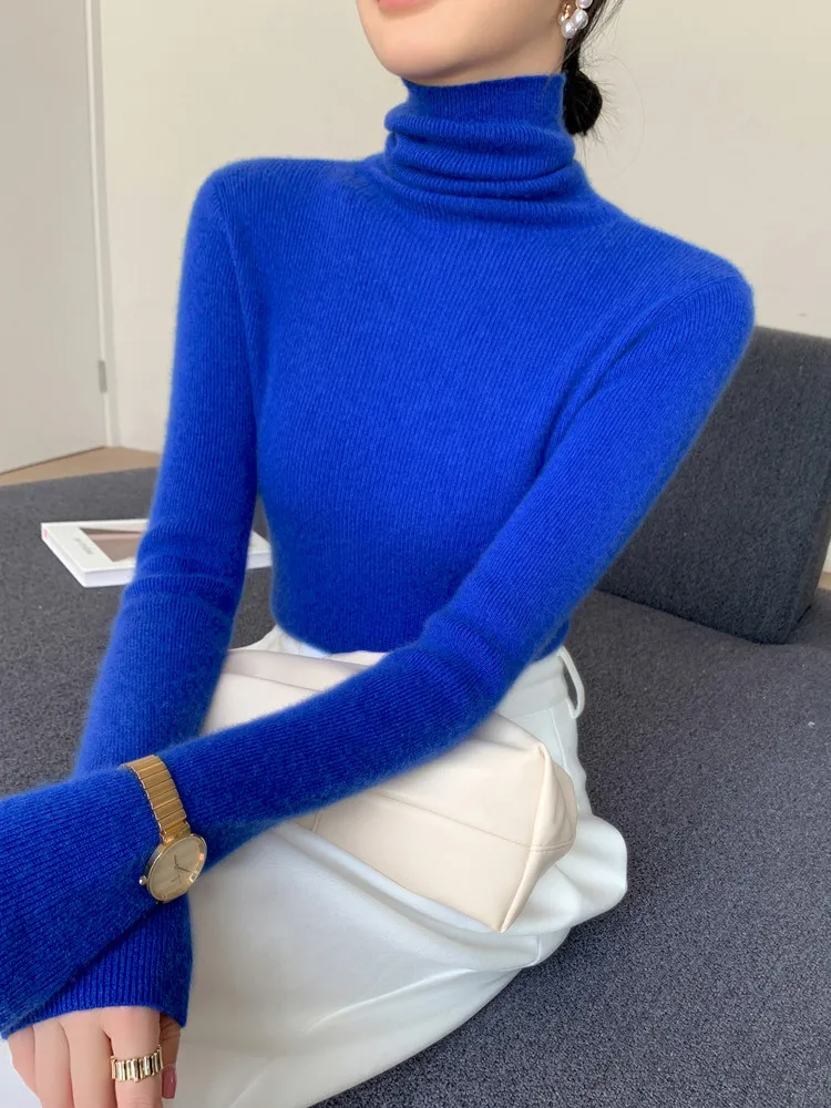 AliExpress 2026 Autumn Winter Turtleneck Sweater Women Warm Jumper Casual Solid Slim Long Sleeve Knitted Pullover Simple Base Layer Top, view 4
