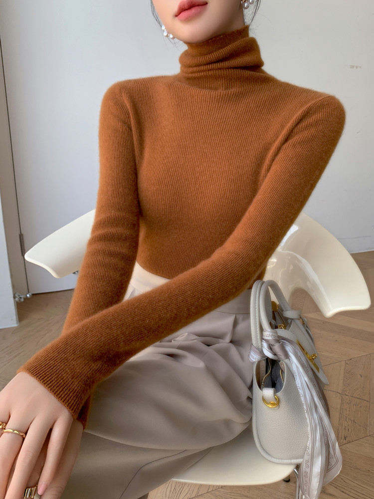 AliExpress 2026 Autumn Winter Turtleneck Sweater Women Warm Jumper Casual Solid Slim Long Sleeve Knitted Pullover Simple Base Layer Top, view 5