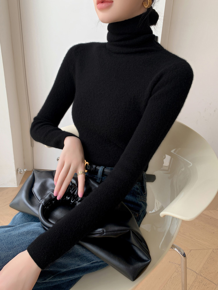 AliExpress 2026 Autumn Winter Turtleneck Sweater Women Warm Jumper Casual Solid Slim Long Sleeve Knitted Pullover Simple Base Layer Top, view 6