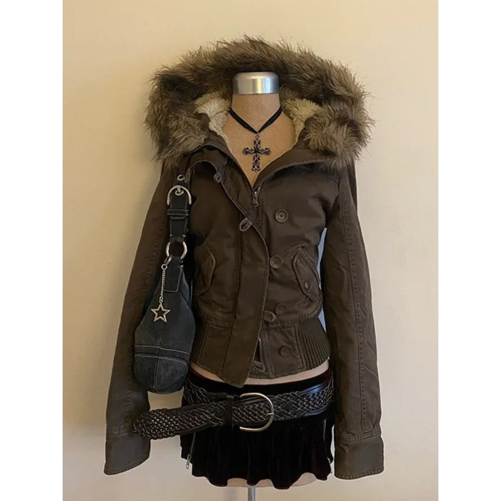 AliExpress 2026 Gothic American Vintage Hooded Coats Women Sweatshirts Harajuku Printed Jacket Aesthetic Grunge Subculture Cute Y2k Tops, view 4