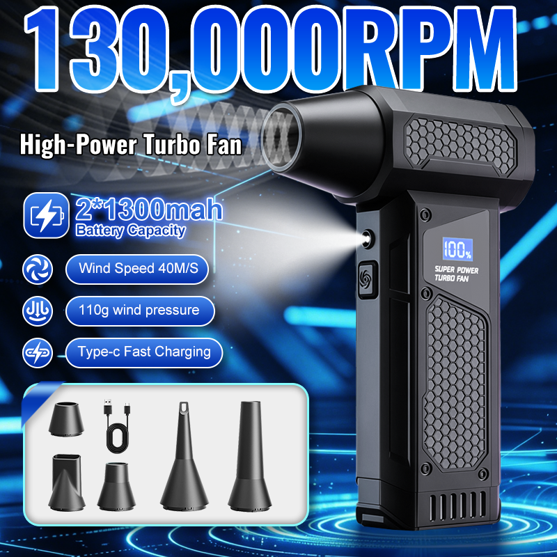 AliExpress 2026 High Power Jet Dry Blower Mini Turbo Fan Electric Air Duster Cordless PC Keyboard Cleaner Car Drying 2600mAh LED Display