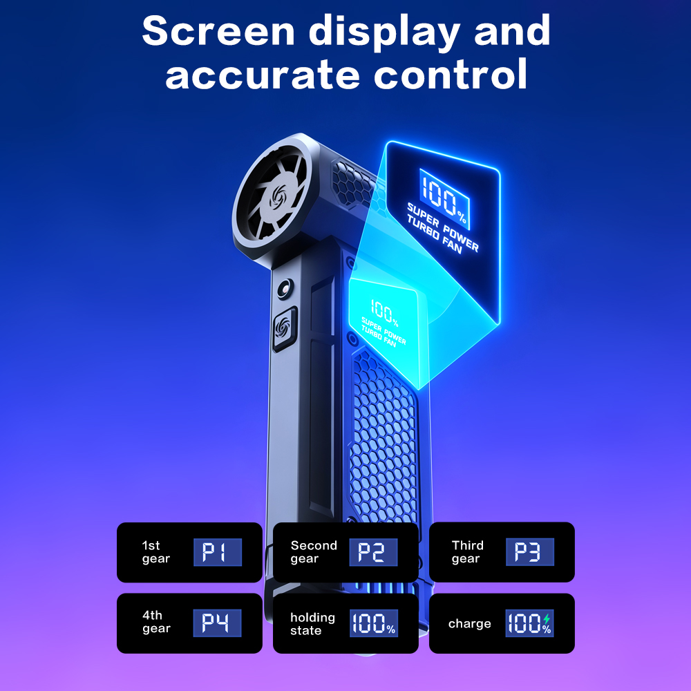 AliExpress 2026 High Power Jet Dry Blower Mini Turbo Fan Electric Air Duster Cordless PC Keyboard Cleaner Car Drying 2600mAh LED Display, view 3