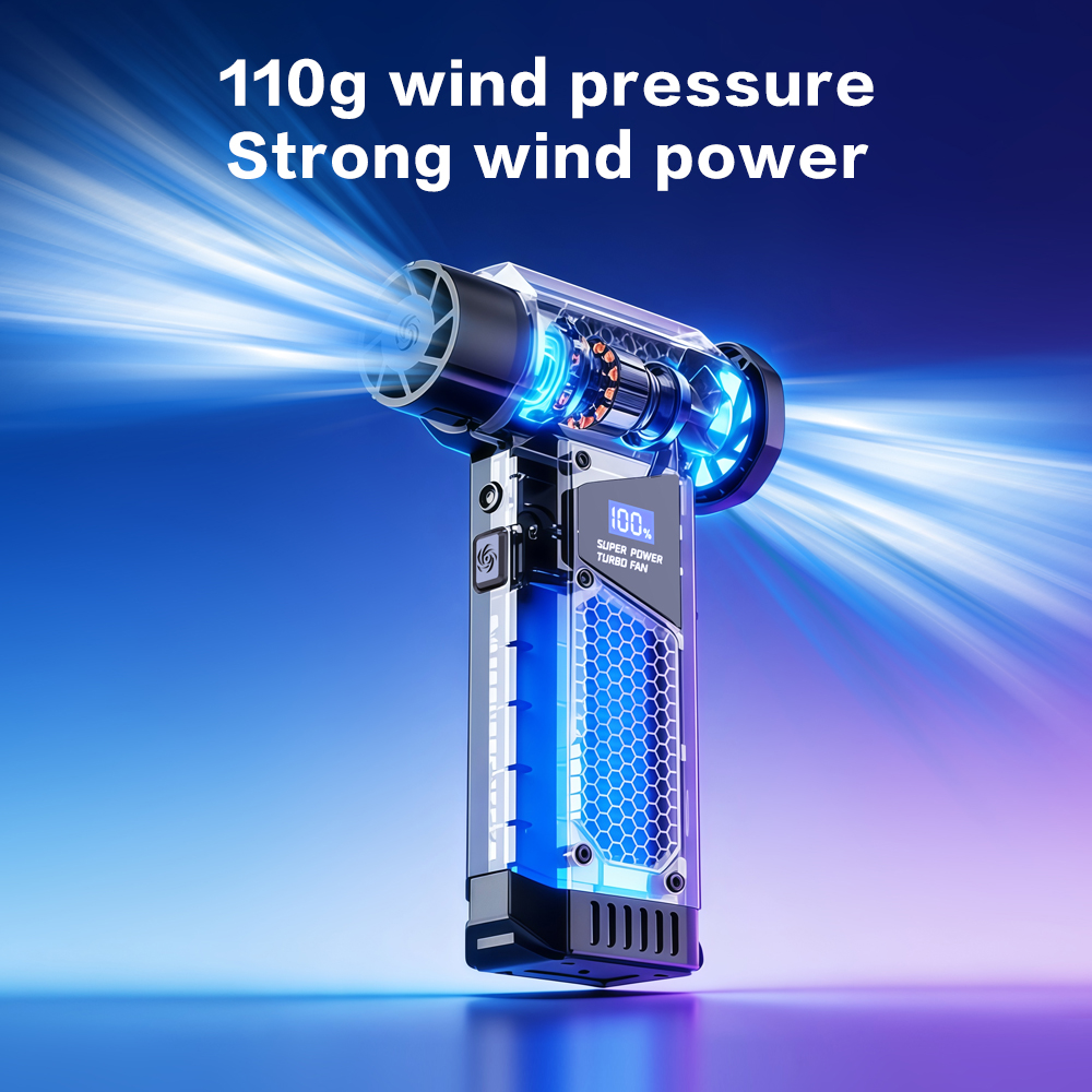 AliExpress 2026 High Power Jet Dry Blower Mini Turbo Fan Electric Air Duster Cordless PC Keyboard Cleaner Car Drying 2600mAh LED Display, view 4