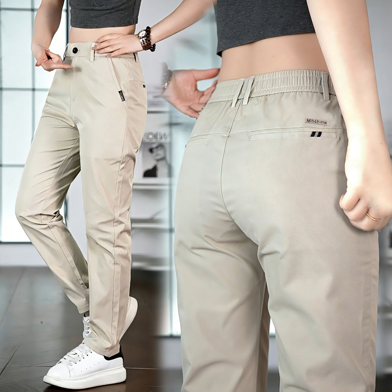 AliExpress 2026 Men's Ice Silk Straight Leg Thin Breathable Casual Pants Summer Business Long Trousers Fashionable Versatile Lightweight