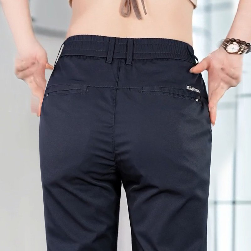 AliExpress 2026 Men's Ice Silk Straight Leg Thin Breathable Casual Pants Summer Business Long Trousers Fashionable Versatile Lightweight, view 5