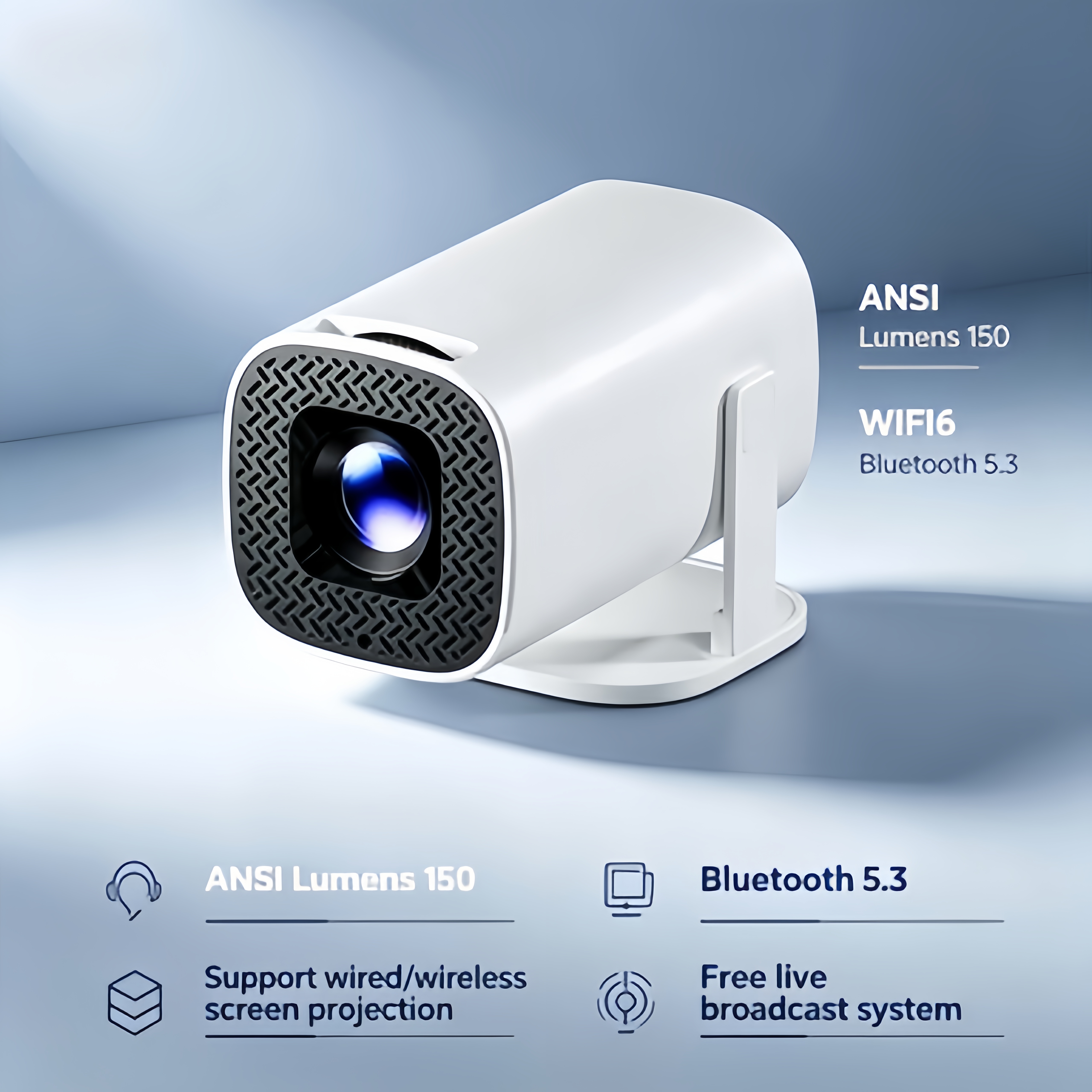 AliExpress 1080P Mini Projector with Bluetooth 5.3, view 3