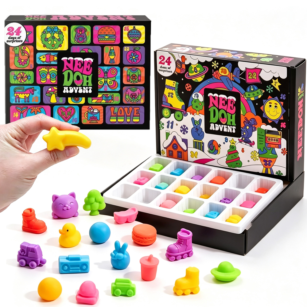 AliExpress 2026 Nee Doh Christmas Countdown Advent Calendar 3D PVC Fidget Doll Surprise Box,Stress Relief Holiday Gift Toy