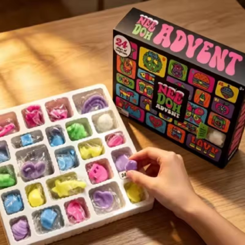 AliExpress 2026 Nee Doh Christmas Countdown Advent Calendar 3D PVC Fidget Doll Surprise Box,Stress Relief Holiday Gift Toy, view 5