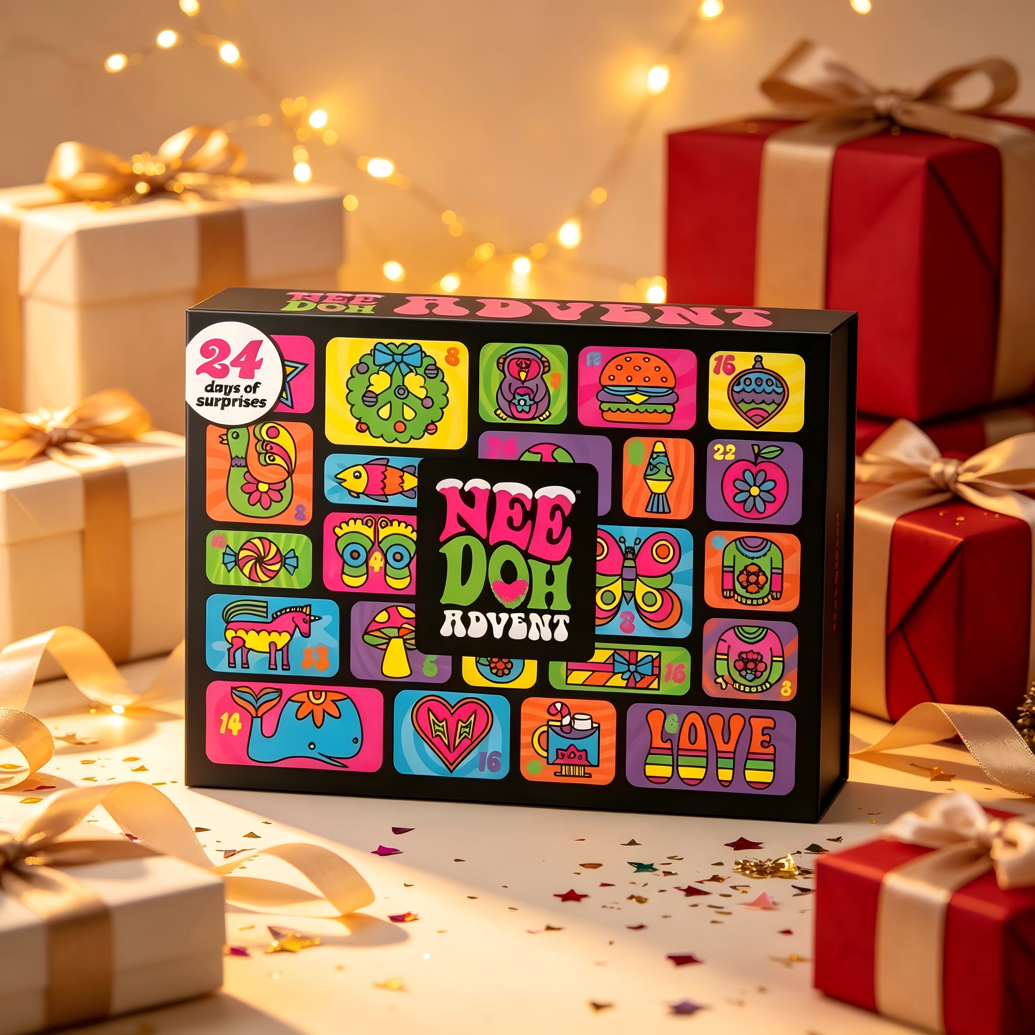 AliExpress 2026 Nee Doh Christmas Countdown Advent Calendar 3D PVC Fidget Doll Surprise Box,Stress Relief Holiday Gift Toy, view 6