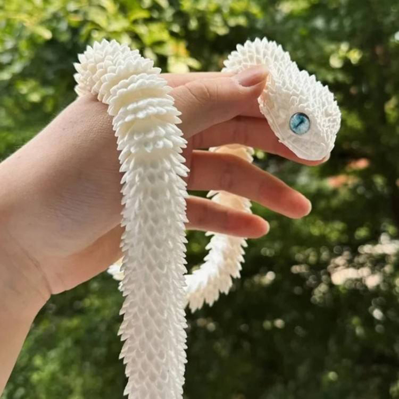 AliExpress 2026 New 3D Printed Snake Realistic Snake Statue Movable Joint Fidget Toys Simulation Snake Year Desk Ornament Animal Model Gift, view 4
