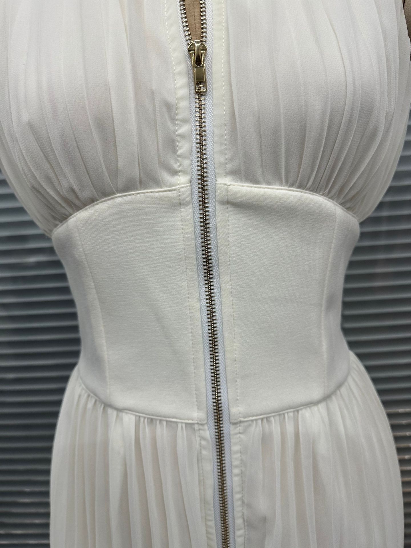 AliExpress 2026 New European-American Style White Crinkle Collar-Around Bodysuit for Women, Long Length, Wide Legs, Stylish, Sexy, Crinkle, view 6