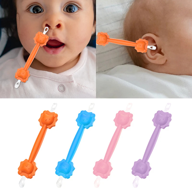 AliExpress 2026 New models Baby Cleaner Spoon Double-headed Soft Wax Curette Picker Nose Cleaner Silicone Ear Wax Pickers Clean Tweezers, view 3