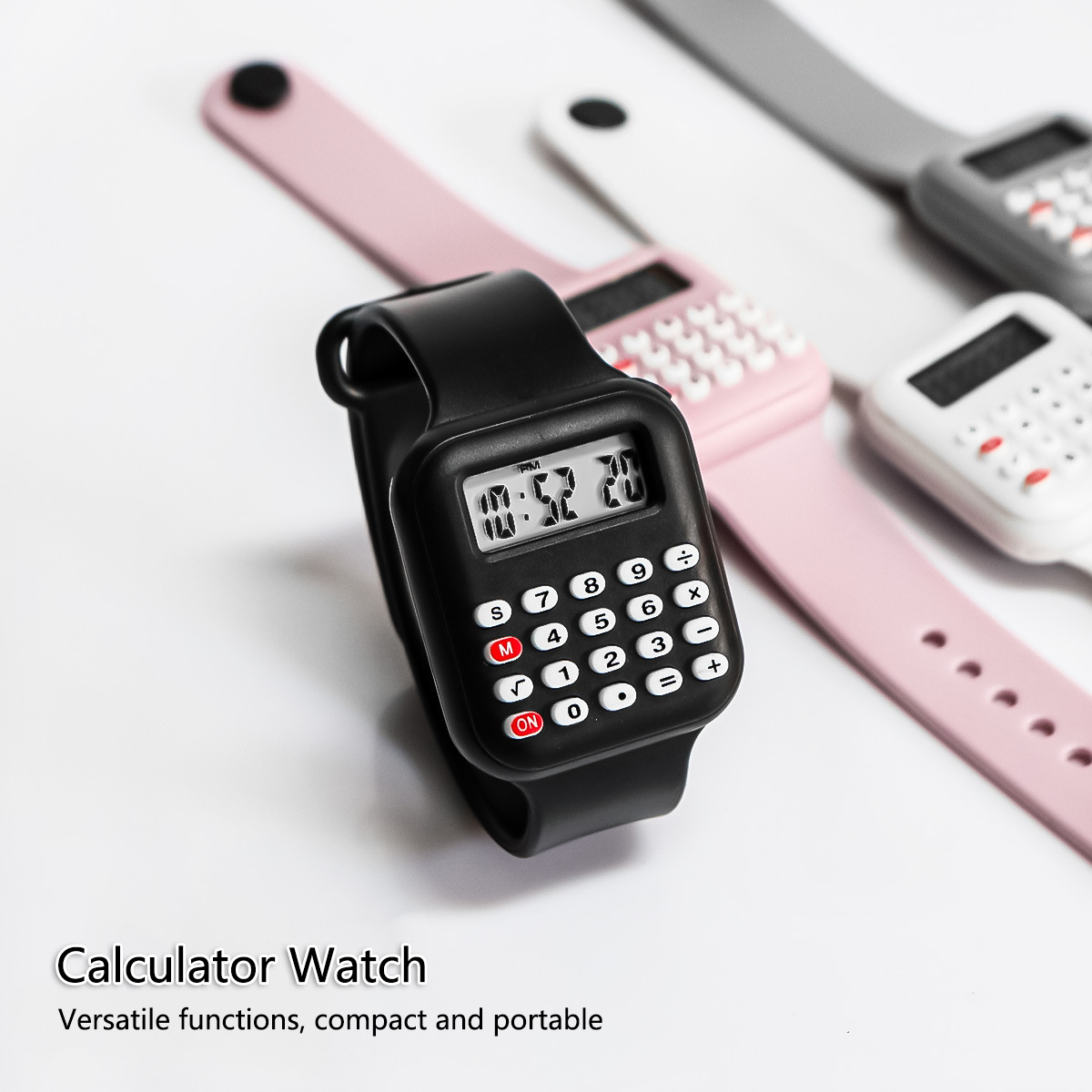 AliExpress Kids Digital Watch with Calculator and Rubber Strap, view 2