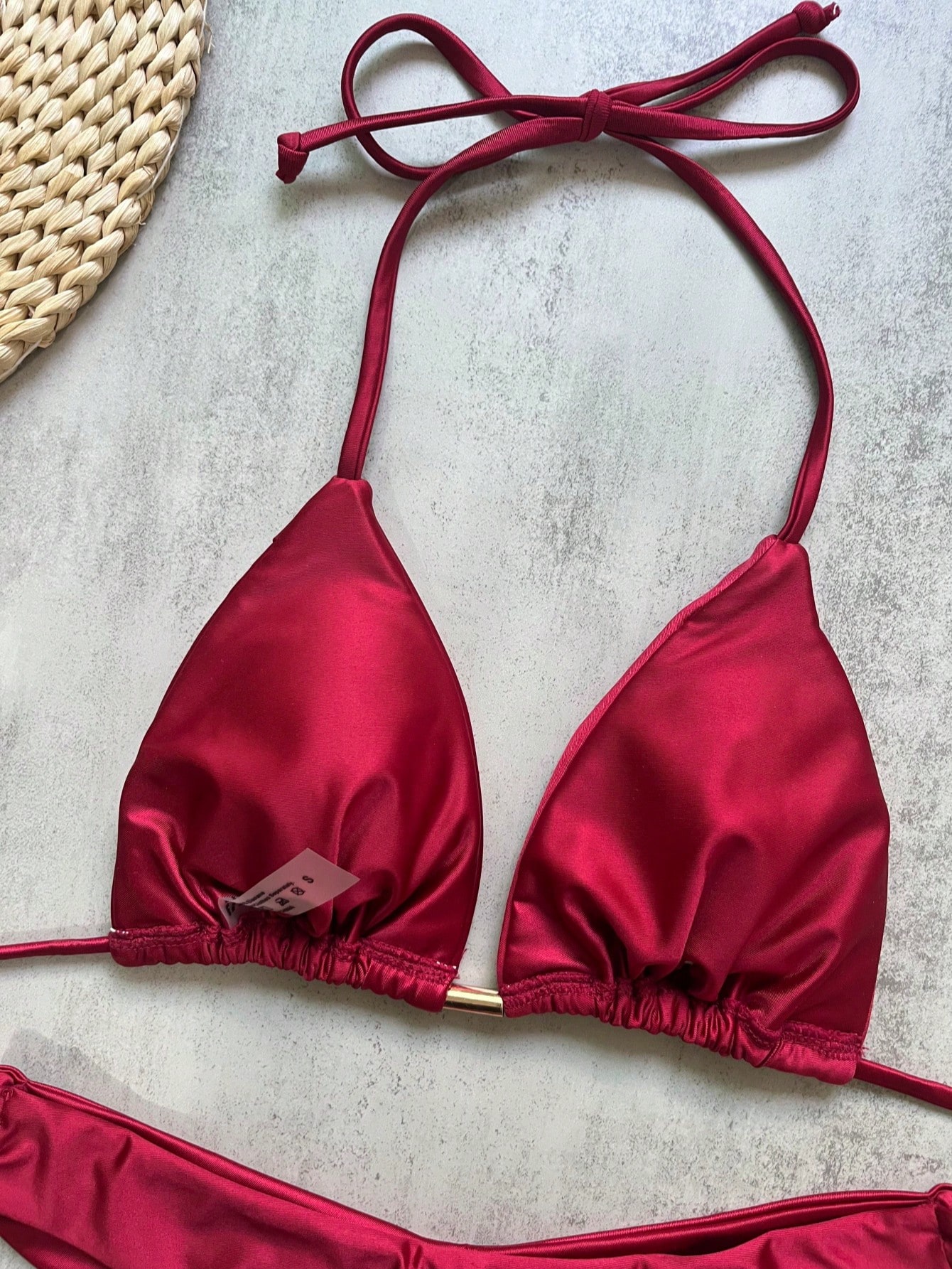 AliExpress 2026 Sexy Folds Bikini Set Solid Micro Bikinis Women Swimsuit Female Triangle Swimwear Beach Wear Bathing Suit, view 4