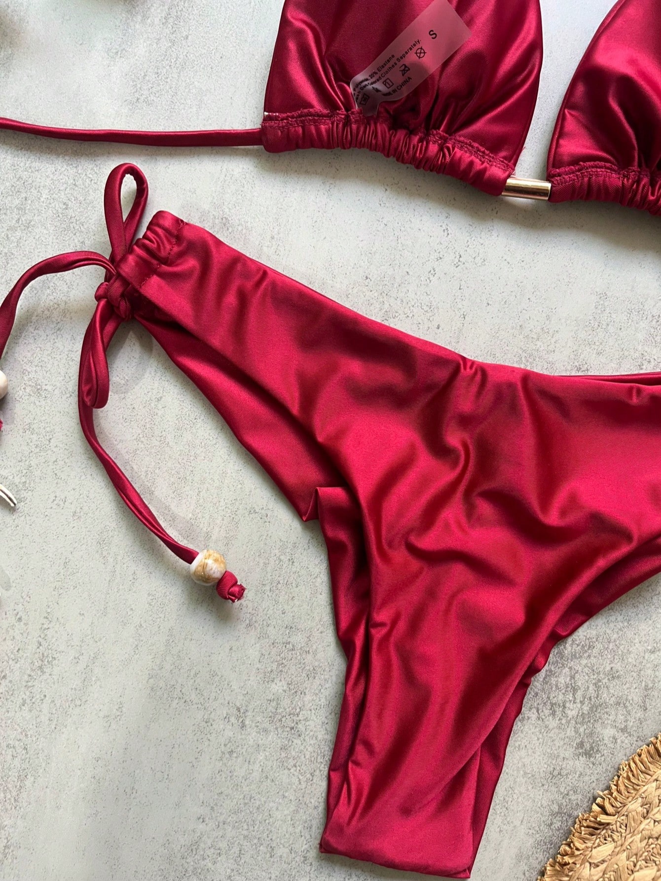 AliExpress 2026 Sexy Folds Bikini Set Solid Micro Bikinis Women Swimsuit Female Triangle Swimwear Beach Wear Bathing Suit, view 5