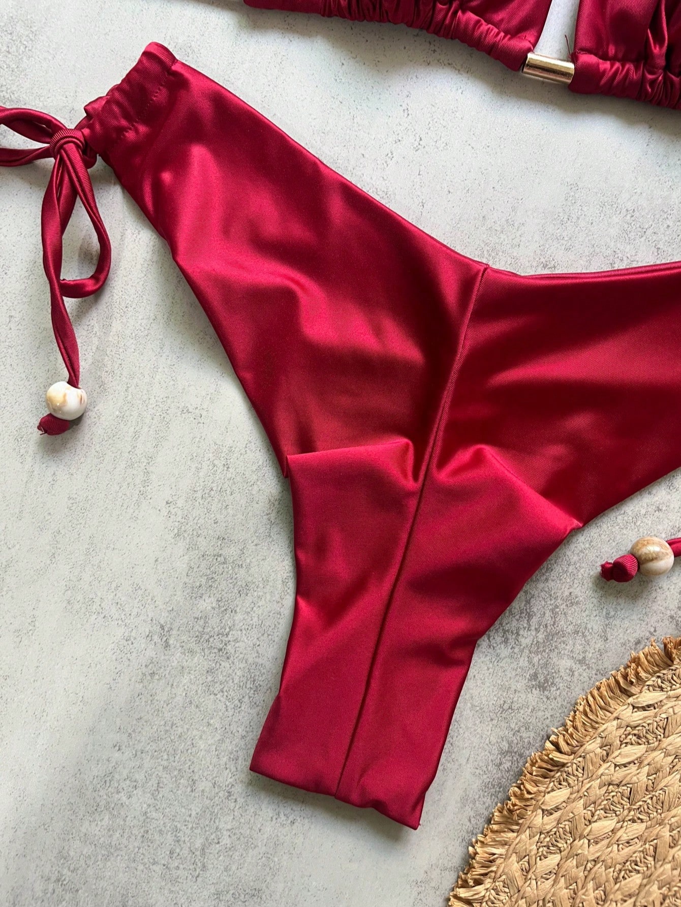AliExpress 2026 Sexy Folds Bikini Set Solid Micro Bikinis Women Swimsuit Female Triangle Swimwear Beach Wear Bathing Suit, view 6