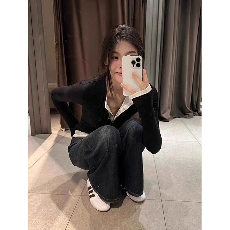 AliExpress Women's Y2K Fake Two-Piece Long-Sleeve T-Shirt, view 3