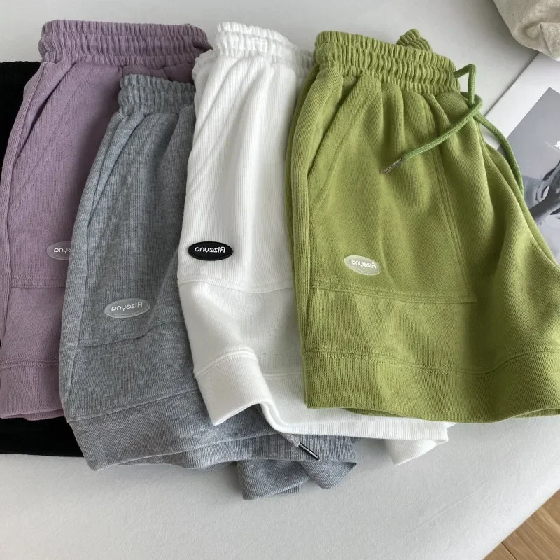 AliExpress 2026 Women's Comfortable Loose Wide-legged Drawstring A Pants Slim Waist Slim Fit Casual Home Versatile Sports Shorts New, view 2