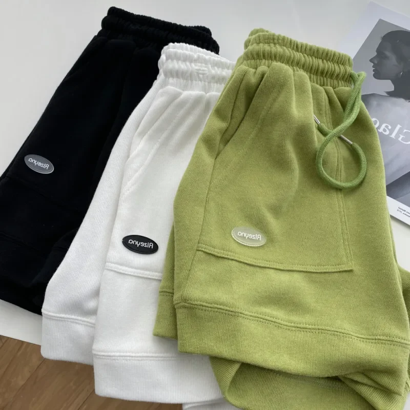AliExpress 2026 Women's Comfortable Loose Wide-legged Drawstring A Pants Slim Waist Slim Fit Casual Home Versatile Sports Shorts New