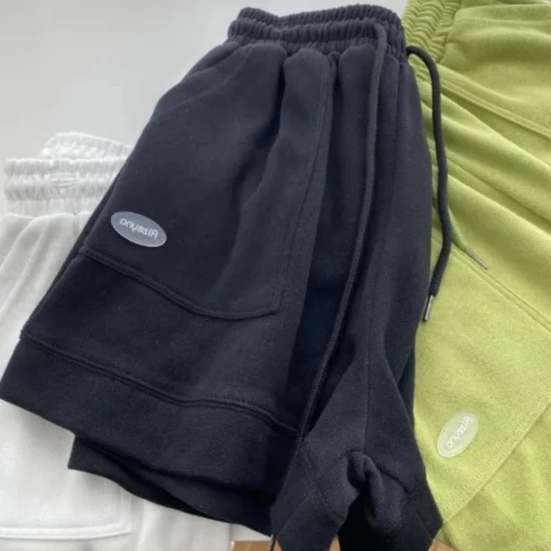 AliExpress 2026 Women's Comfortable Loose Wide-legged Drawstring A Pants Slim Waist Slim Fit Casual Home Versatile Sports Shorts New, view 3