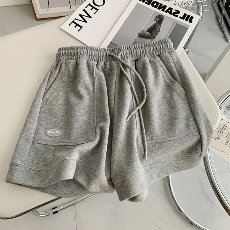 AliExpress 2026 Women's Comfortable Loose Wide-legged Drawstring A Pants Slim Waist Slim Fit Casual Home Versatile Sports Shorts New, view 4