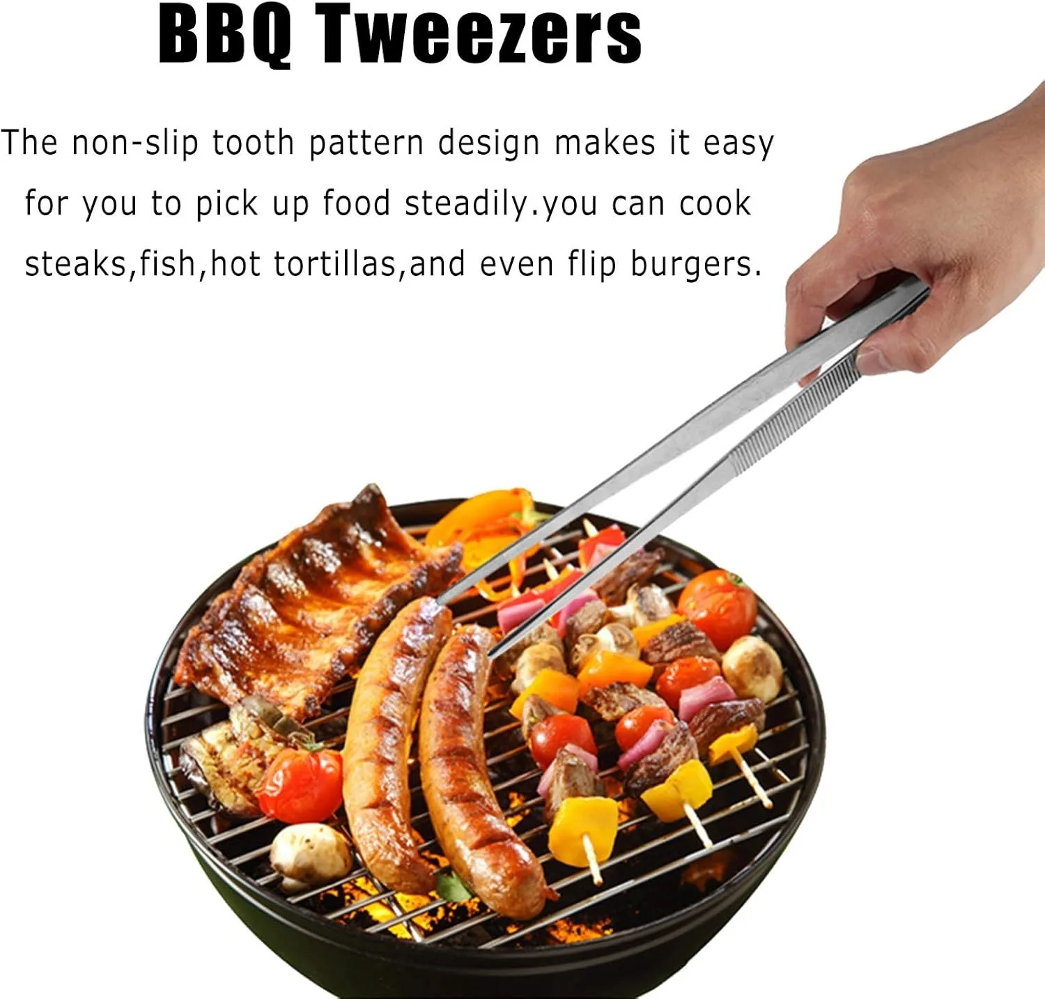 AliExpress Stainless Steel Toothed Tweezers Tongs, view 4