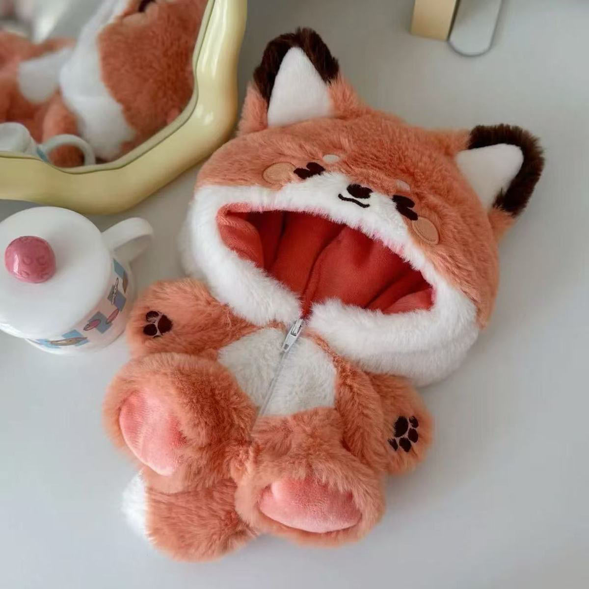 AliExpress 20cm Plush Doll Clothes Animal Onesie Outfit Cute Fox & Bunny Costume for 20cm Cotton Dolls Universal Doll Clothes Accessories, view 2