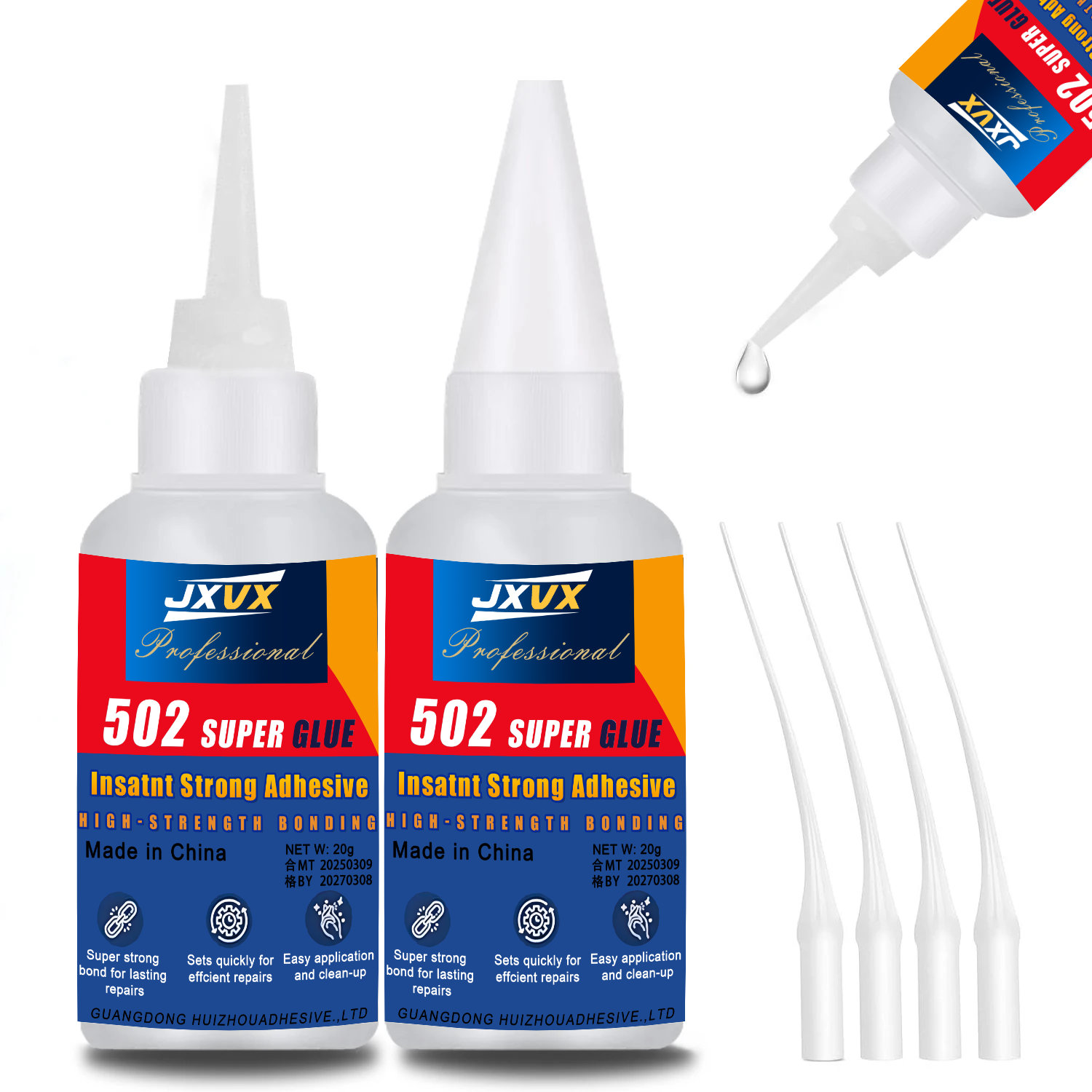 AliExpress 20g 502 Multi-Purpose Super Glue Instant Quick-drying Cyanoacrylate Waterproof Adhesive Leather Rubber Glass Wood Metal Strong Bond Liquid Glue Tool Includes precision dispenser 1-10pcs.