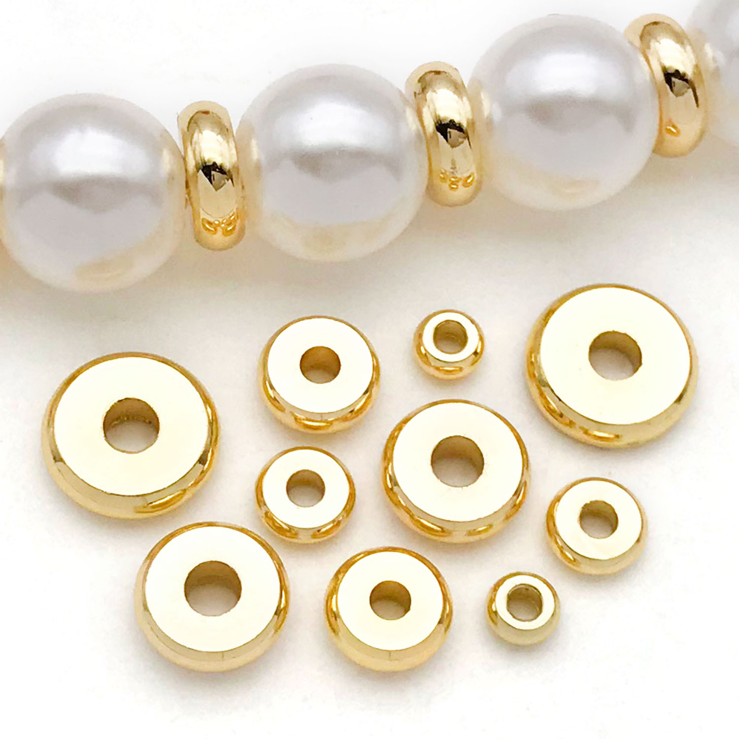 AliExpress 20-Piece 18K Gold-Plated Flat Spacer Beads