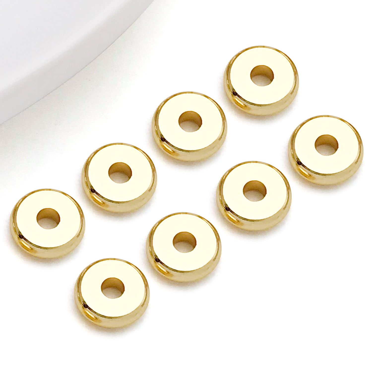 AliExpress 20-Piece 18K Gold-Plated Flat Spacer Beads, view 3