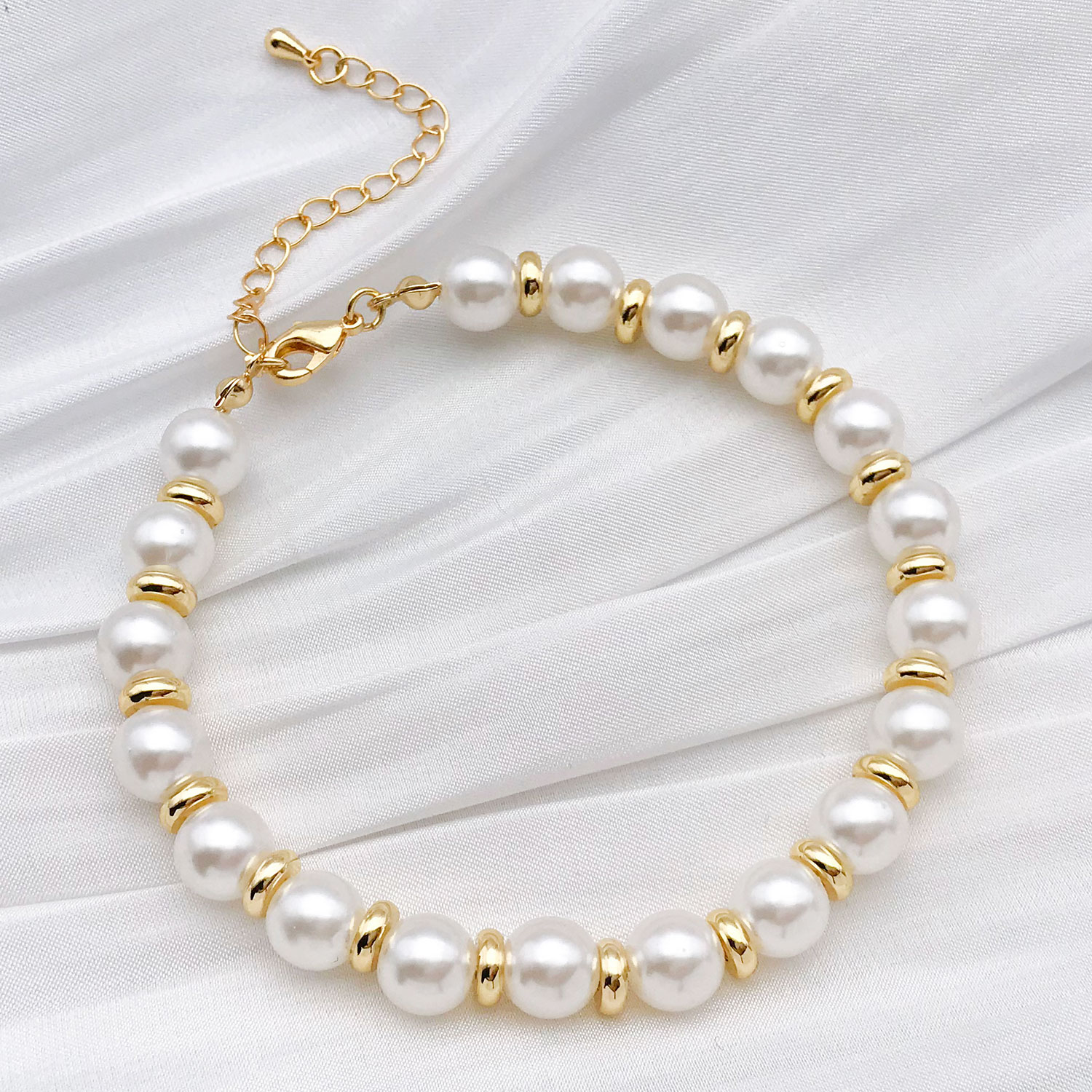 AliExpress 20-Piece 18K Gold-Plated Flat Spacer Beads, view 5