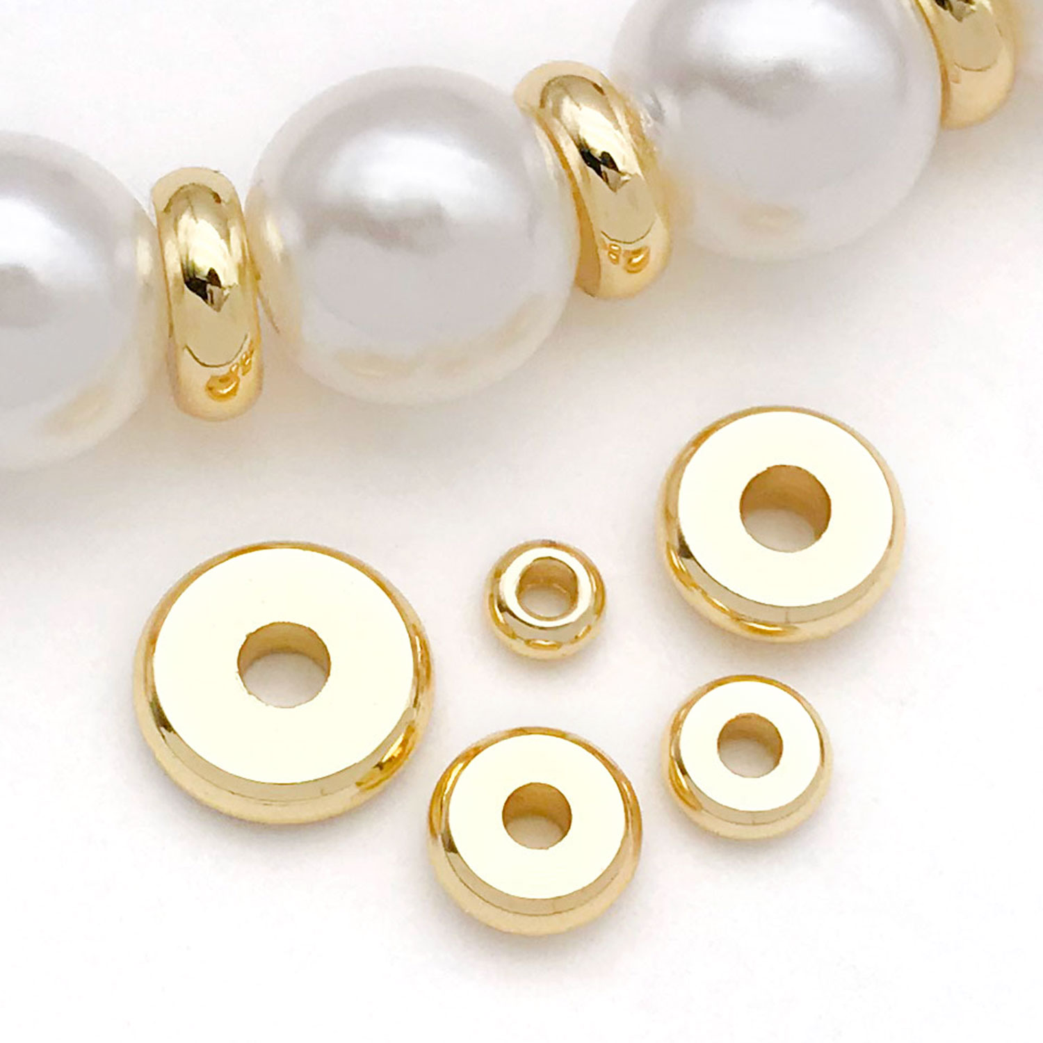 AliExpress 20-Piece 18K Gold-Plated Flat Spacer Beads, view 6