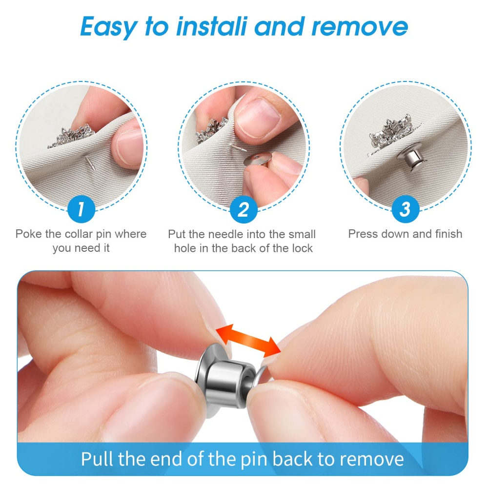 AliExpress 20-Piece Metal Locking Pin Backs, view 3