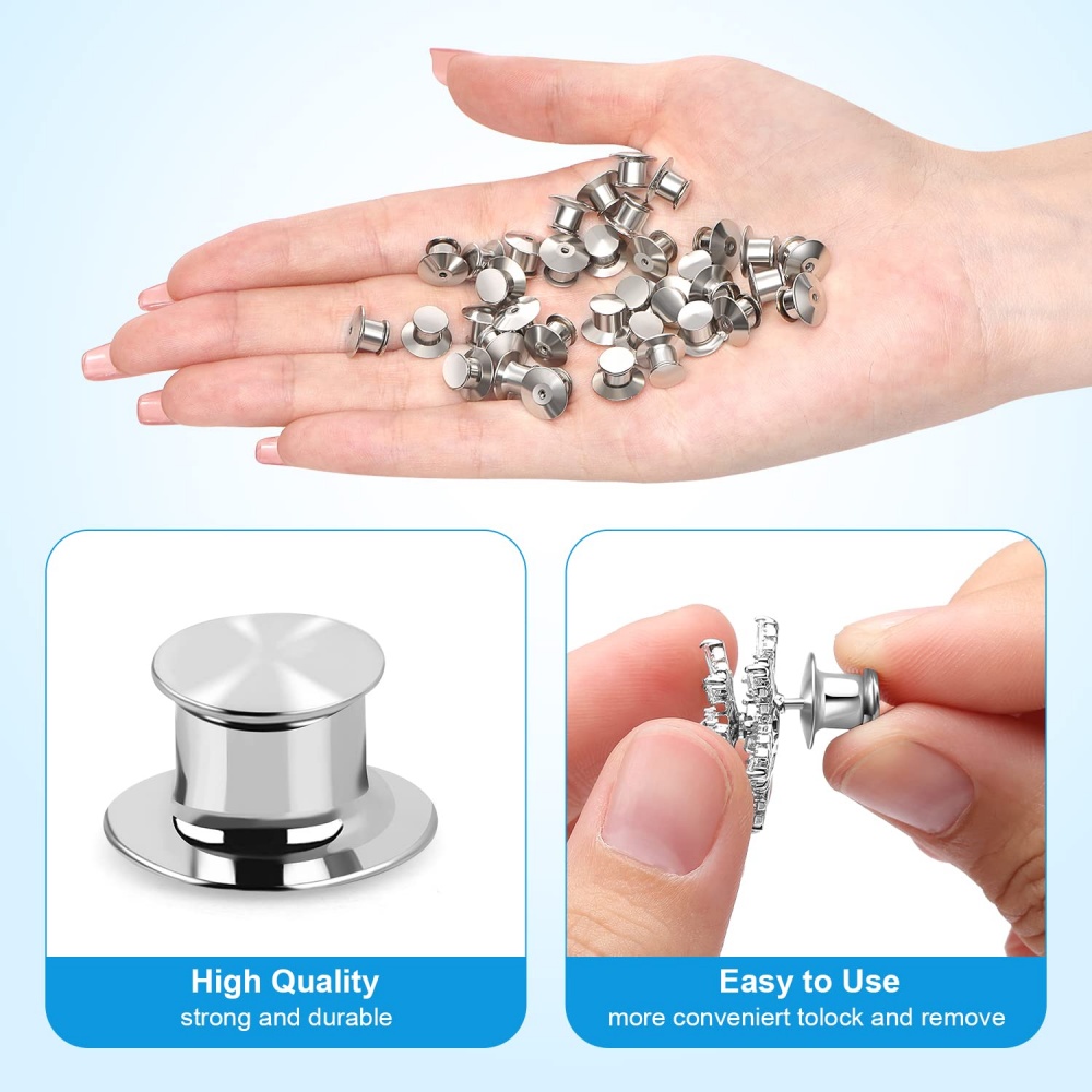 AliExpress 20-Piece Metal Locking Pin Backs, view 4