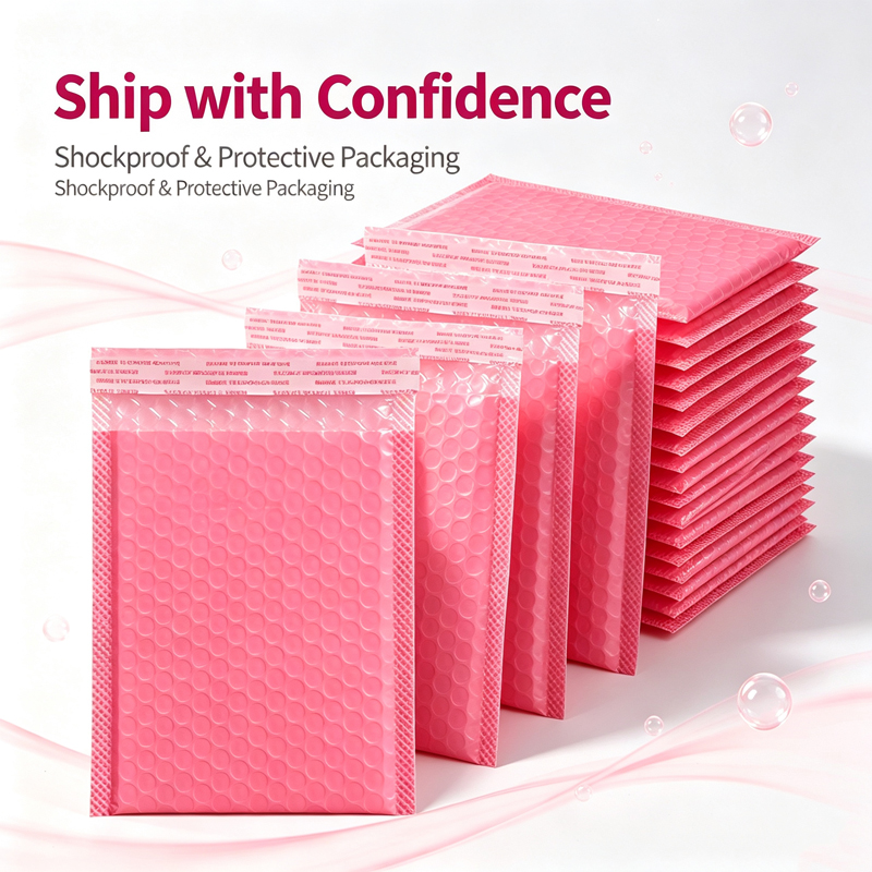 AliExpress Pink Bubble Mailers, Self-Seal (20-Pack), view 3
