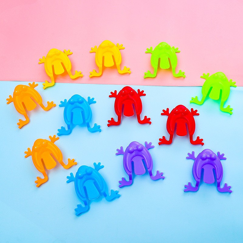 AliExpress 20pcs Solid Color Jumping Frog Plastic Bouncing Frog Jumping Frog Children Educational Toy,Gift for Kids Party Favors, Birthday, view 4