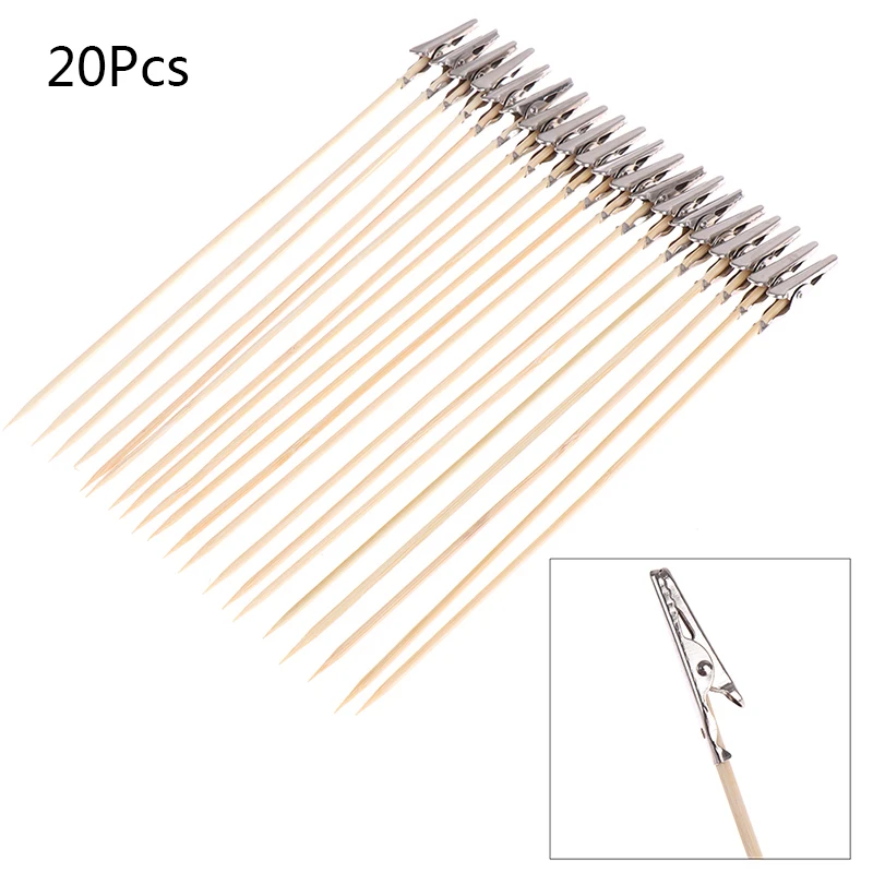 AliExpress 20Pcs Wood And Metal Painting Stand Alligator Clip Stick Modeling Tool for Airbrush Model Part