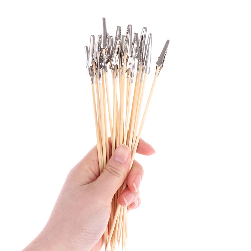 AliExpress 20Pcs Wood And Metal Painting Stand Alligator Clip Stick Modeling Tool for Airbrush Model Part, view 5