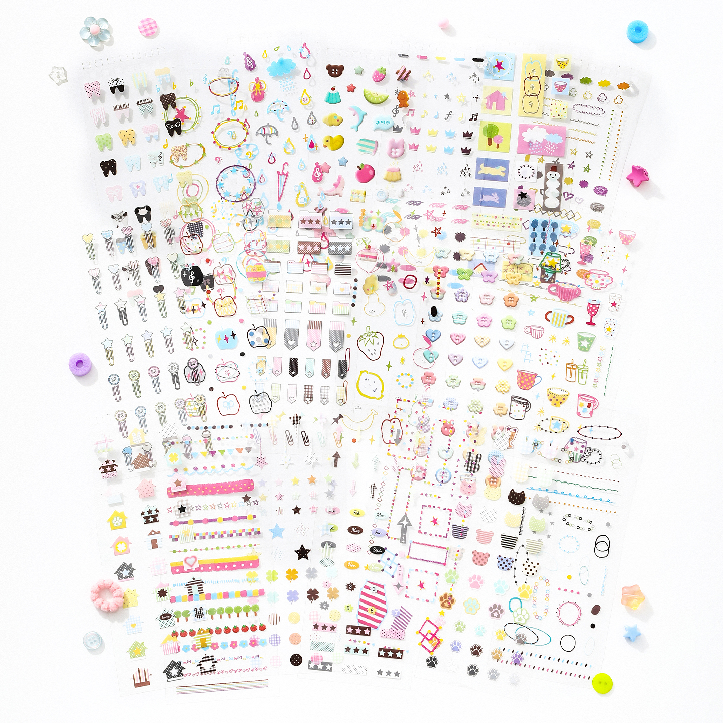 AliExpress 20sheets Moment Collection Kawaii Ins Small Element Label PET Die cut Sticker Book DIY Scrapbook Creative Aesthetics Stationery, view 3