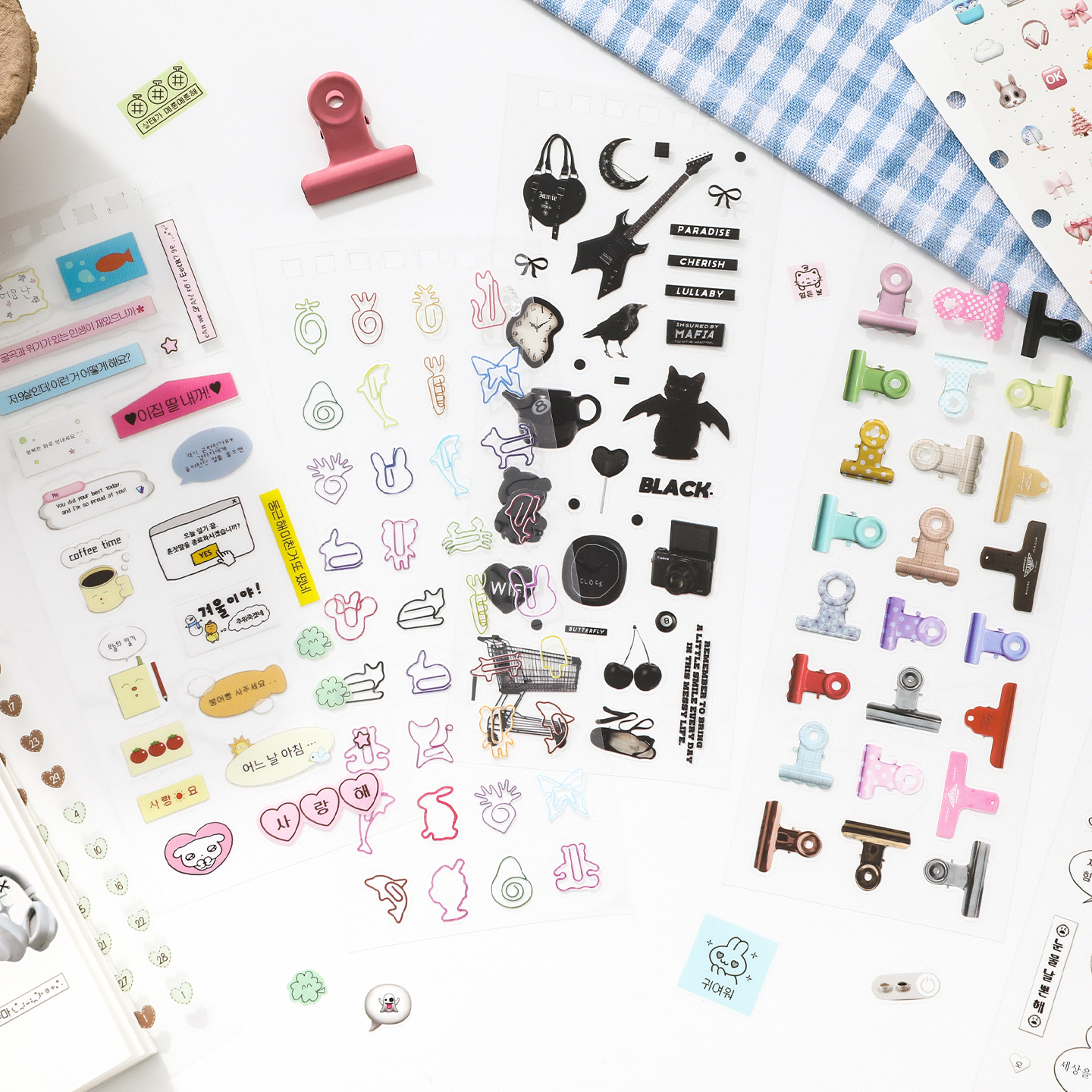 AliExpress 20sheets Moment Collection Kawaii Ins Small Element Label PET Die cut Sticker Book DIY Scrapbook Creative Aesthetics Stationery, view 4